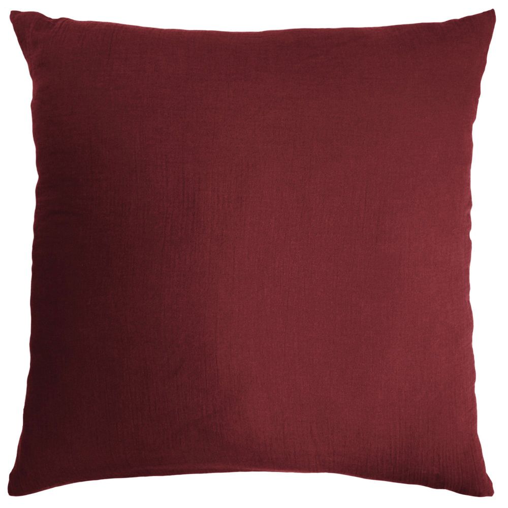 Taie d'oreiller Gaze de coton Lie De Vin 60 x 60 cm — vue 2
