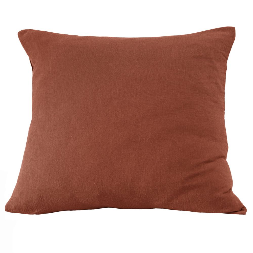 Taie d'oreiller Gaze de coton Terracotta 60 x 60 cm