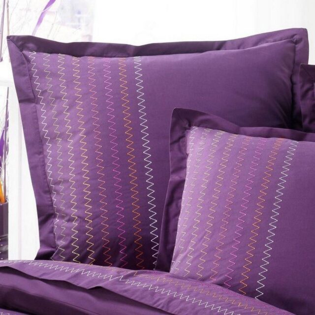 Taie d'oreiller Percale de Coton Ciruela Violet 63 x 63 cm