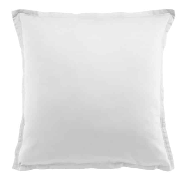 Taie d'oreiller carrée Satin de Coton Blanc 65 x 65 cm