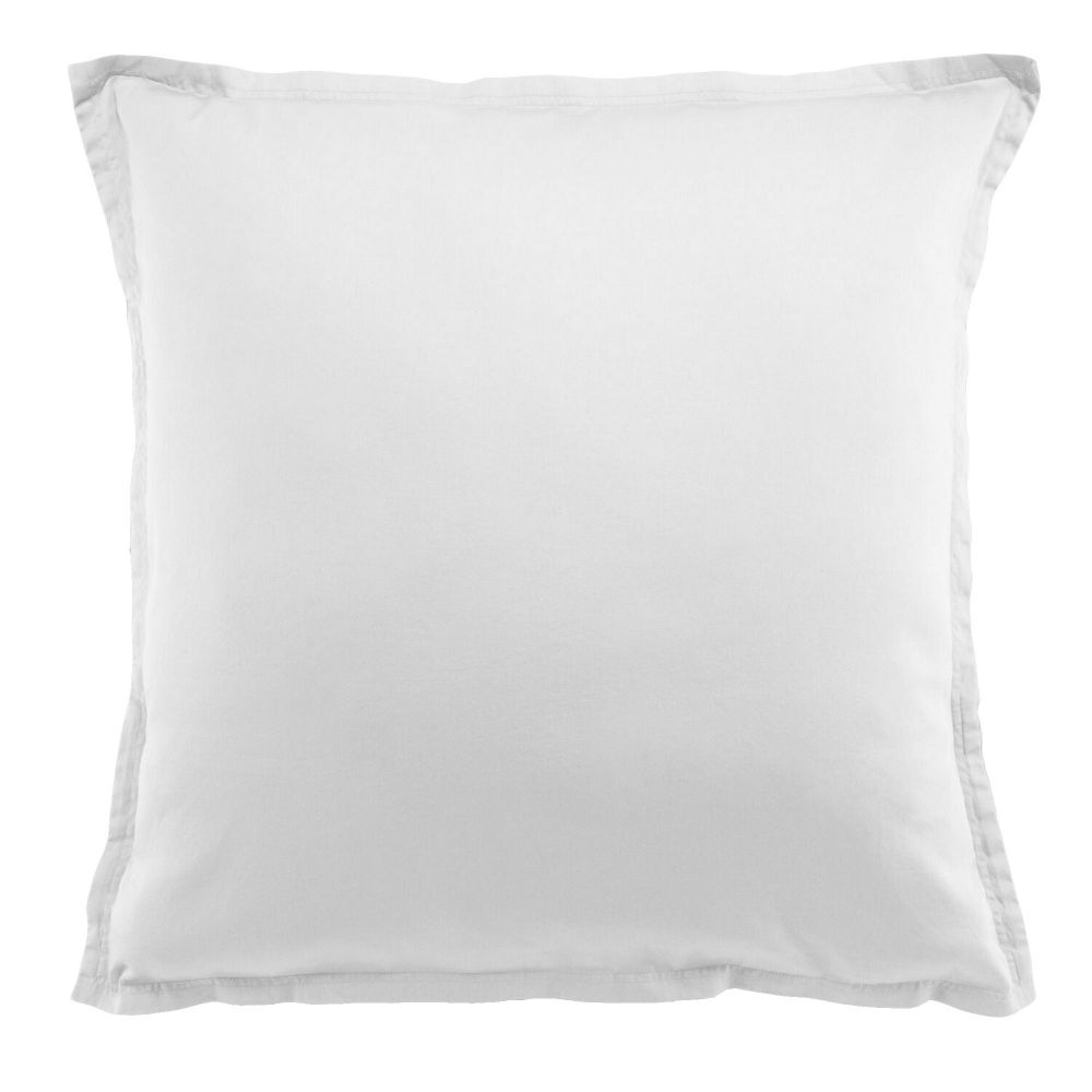 Taie d'oreiller carrée Satin de Coton Blanc 65 x 65 cm