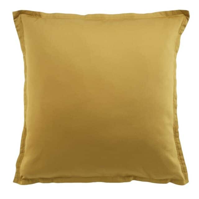 Taie d'oreiller carrée Satin de Coton Bronze Jaune 65 x 65 cm