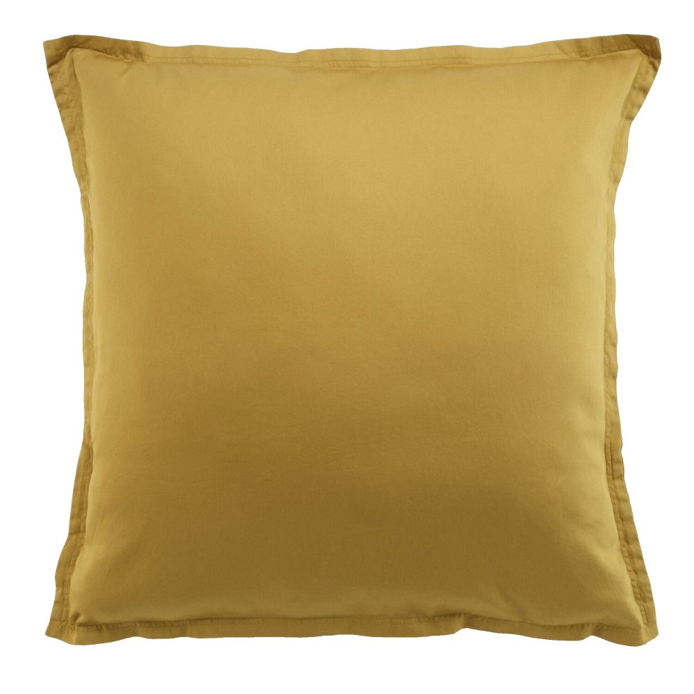 Taie d'oreiller carrée Satin de Coton Bronze Jaune 65 x 65 cm