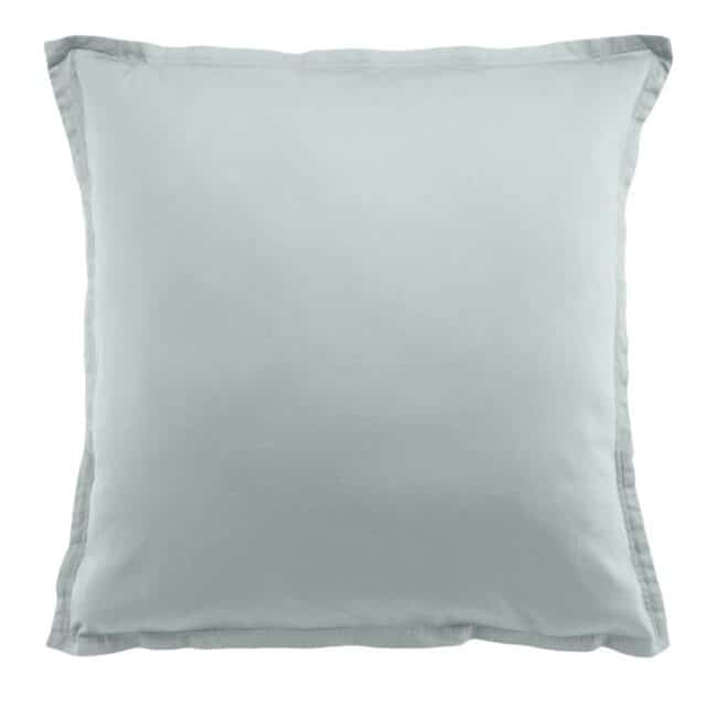 Taie d'oreiller carrée Satin de Coton Celadon Bleu 65 x 65 cm
