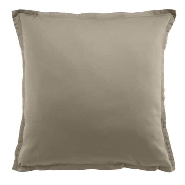 Taie d'oreiller carrée Satin de Coton Sable Beige 65 x 65 cm