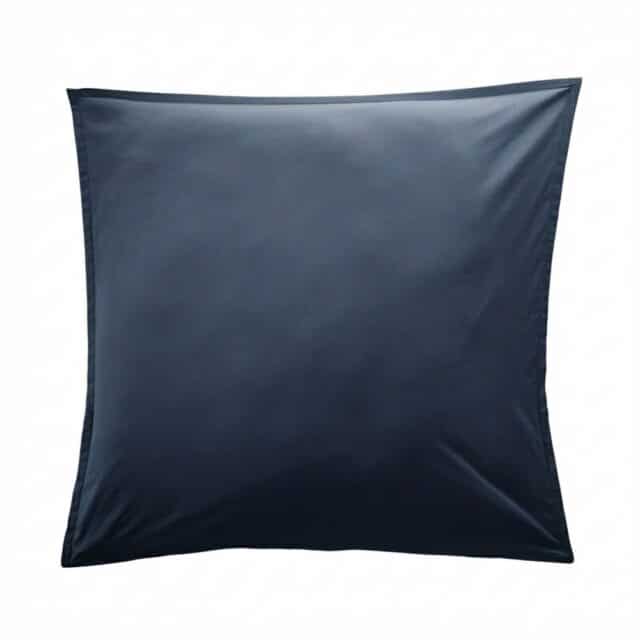 Taie d'oreiller Percale de Coton Bleu Nuit 65 x 65 cm