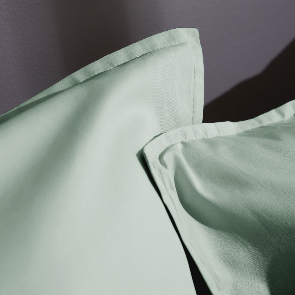 Taie d'oreiller Percale de Coton Céladon Celadon 65 x 65 cm — vue 2