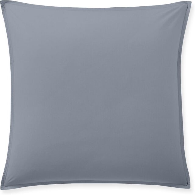 Taie d'oreiller Percale de Coton Lavé Bleu Forever 65 x 65 cm