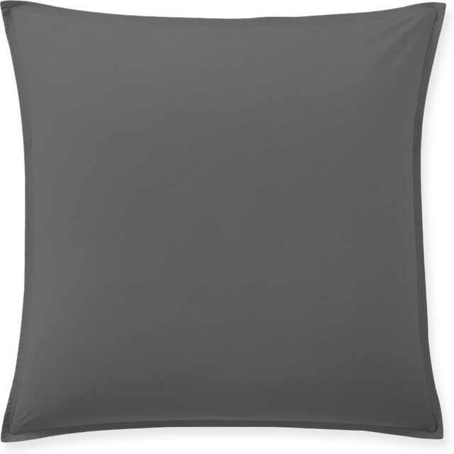 Taie d'oreiller Percale de Coton Lavé Gris Magnet 65 x 65 cm