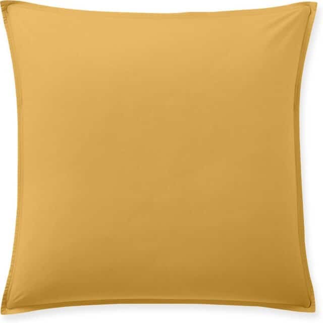 Taie d'oreiller Percale de Coton Lavé Jaune Moutarde 65 x 65 cm