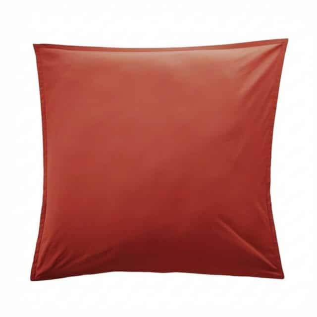 Taie d'oreiller Percale de Coton Terre De Sienne 65 x 65 cm