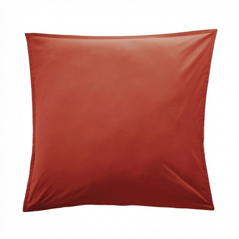 Taie d'oreiller Percale de Coton Terre De Sienne 65 x 65 cm