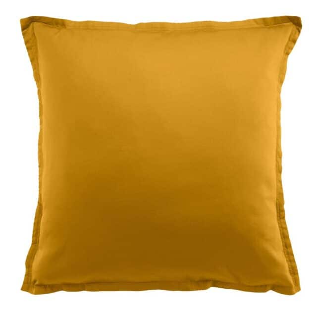 Taie d'oreiller Satin de Coton Bronze Jaune 65 x 65 cm