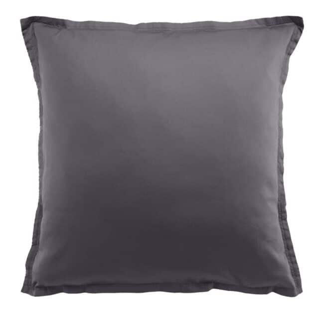 Taie d'oreiller Satin de Coton Gris Gris Foncé 65 x 65 cm