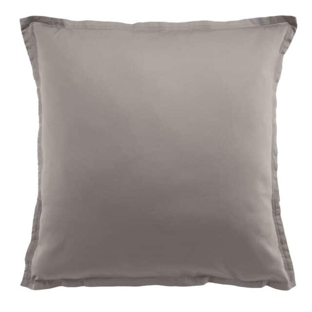 Taie d'oreiller Satin de Coton Gris Clair 65 x 65 cm