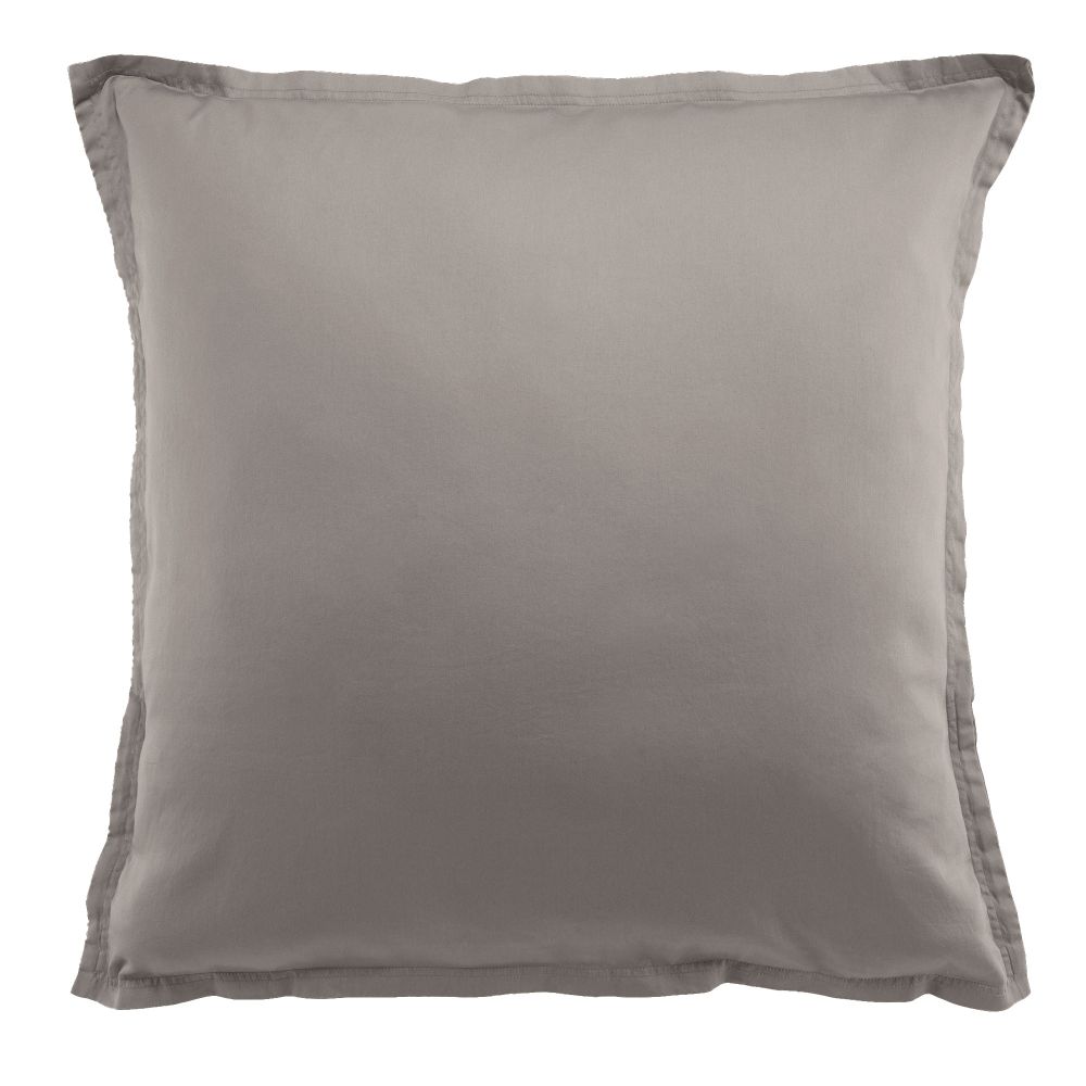 Taie d'oreiller Satin de Coton Gris Clair 65 x 65 cm