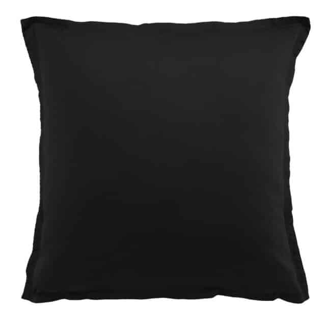 Taie d'oreiller Satin de Coton Noir 65 x 65 cm