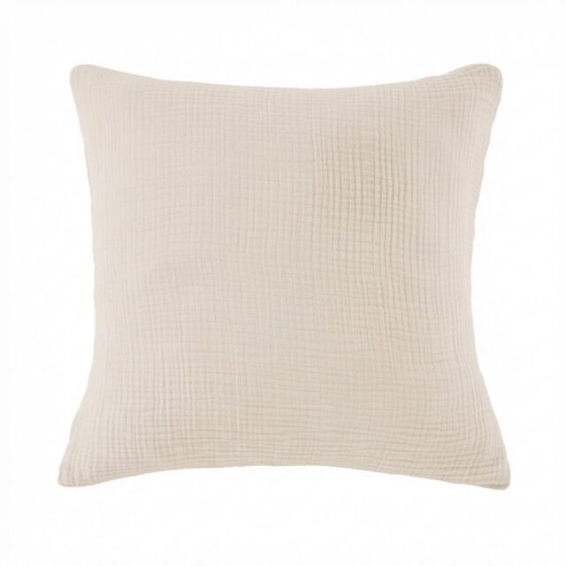 Taie d'oreiller Gaze de Coton Iris Naturel 80 x 80 cm