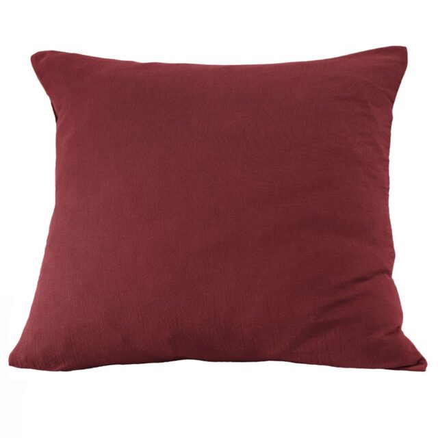 Taie d'oreiller Gaze de Coton Terra Lie De Vin 80 x 80 cm