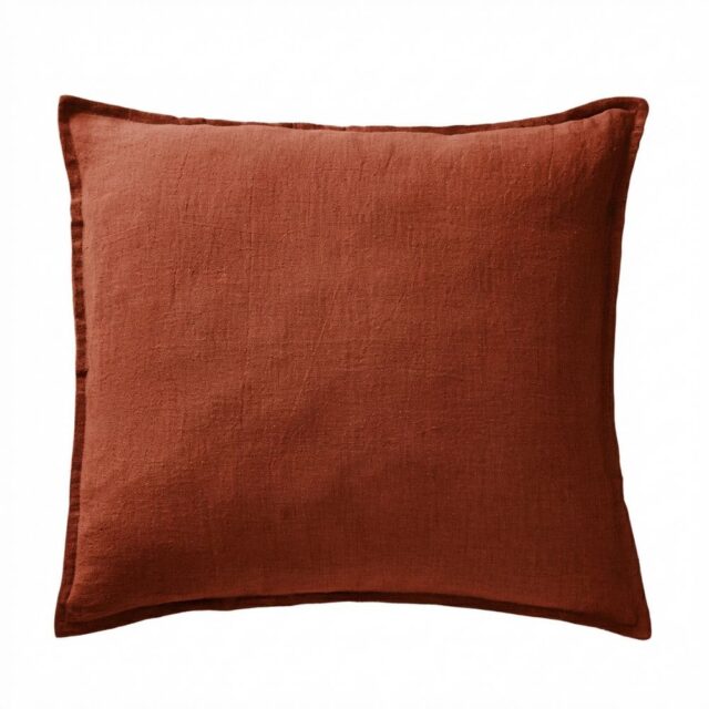 Taie d'oreiller Lin Rosalie Paprika 80 x 80 cm