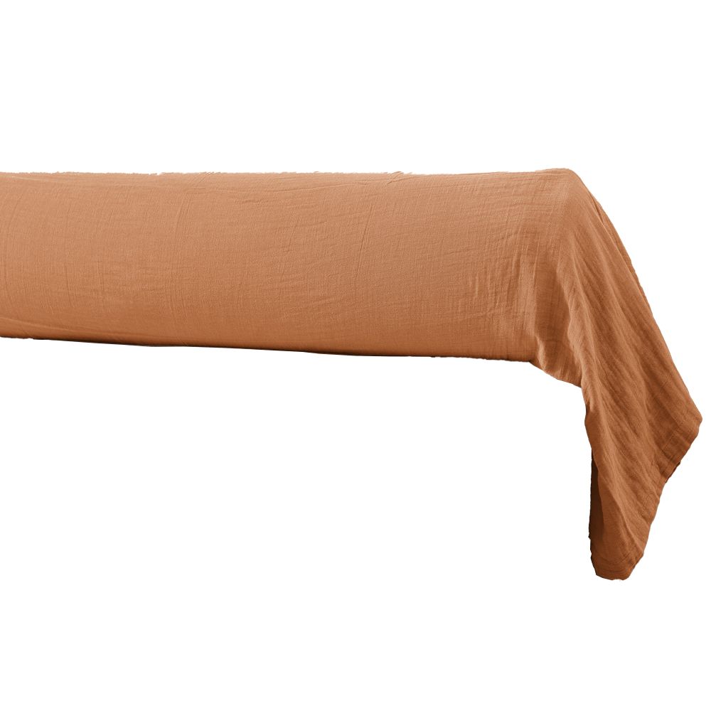 Taie de traversin Gaze de Coton Terra Abricot 43 x 185 cm