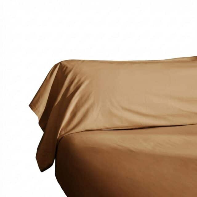 Taie de traversin Percale de Coton Havane 43 x 185 cm