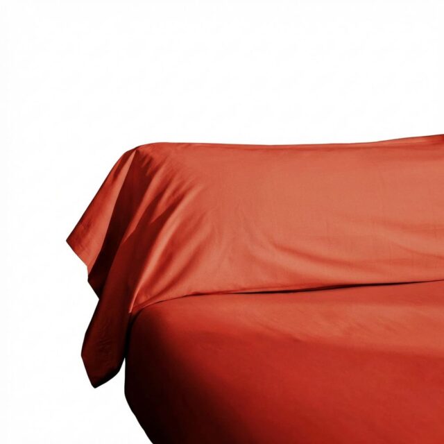 Taie de traversin Percale de Coton Terre De Sienne 43 x 185 cm