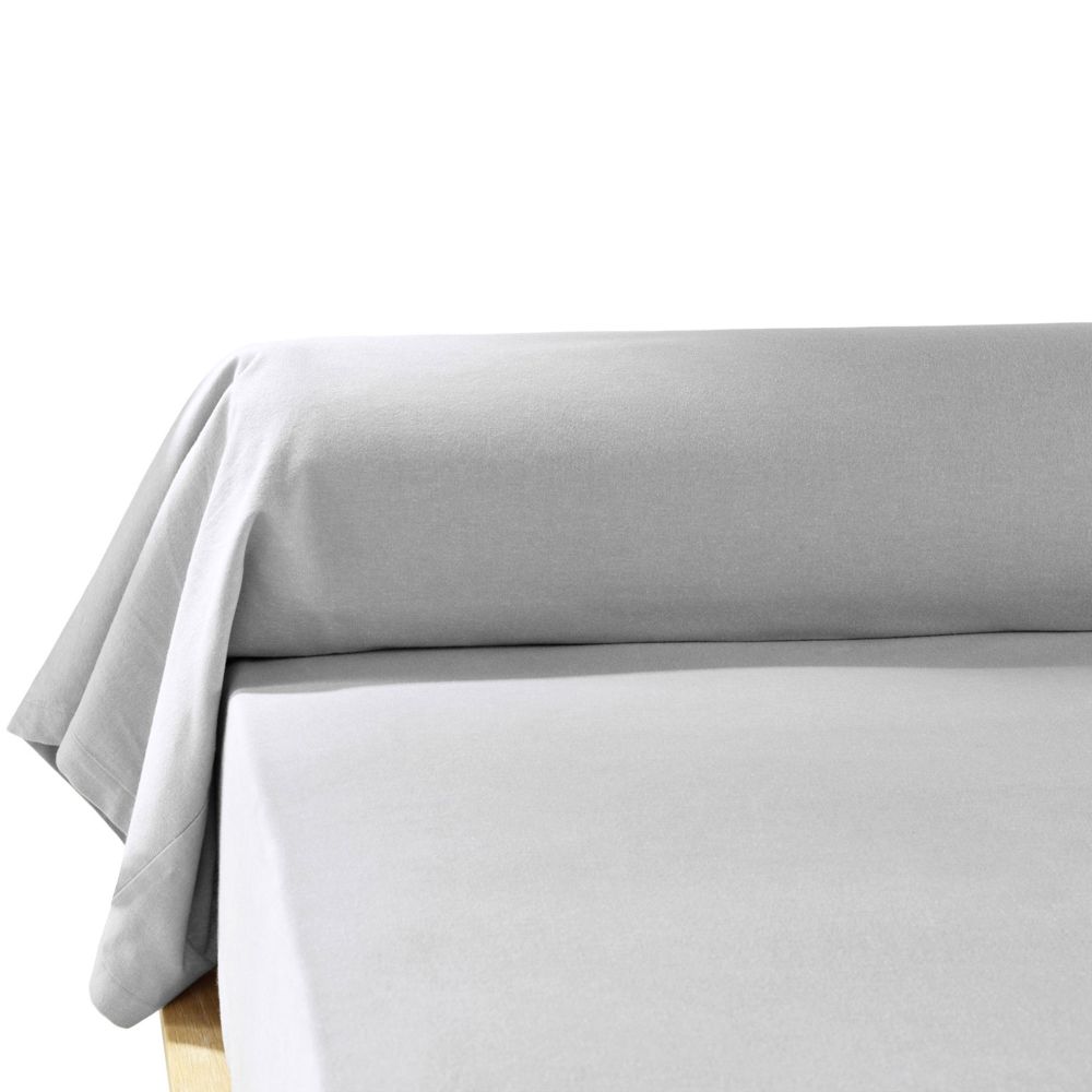 Taie de Traversin Flanelle de Coton Brume 85 x 185 cm