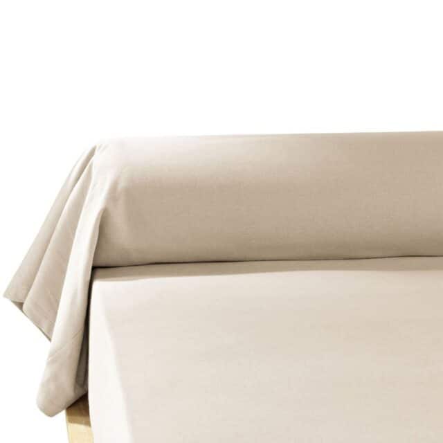 Taie de Traversin Flanelle de Coton Sable 85 x 185 cm