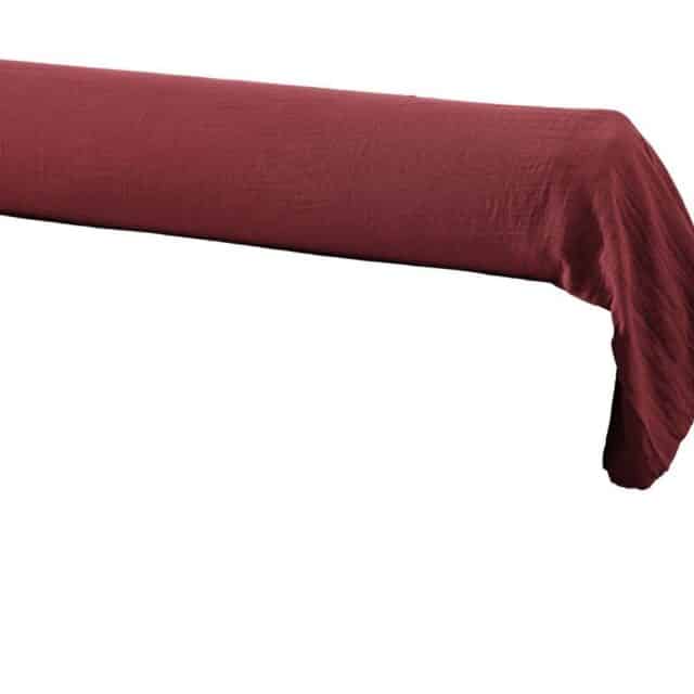 Taie de Traversin Gaze de Coton Lie De Vin Bordeaux 85 x 185 cm