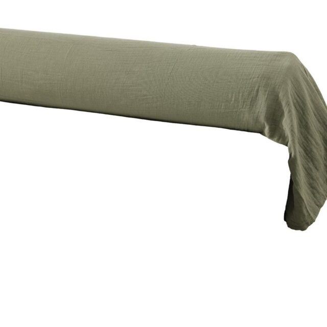 Taie de Traversin Gaze de Coton Romarin Kaki 85 x 185 cm