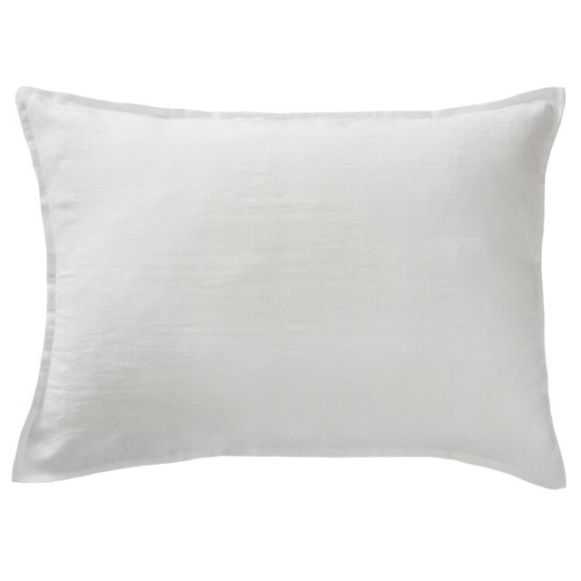 Taie d’oreiller Lin Français Craie Blanc 50 x 70 cm