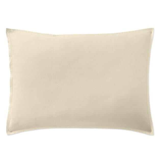 Taie d’oreiller Percale de Coton Ecru Naturel Beige 50 x 70 cm