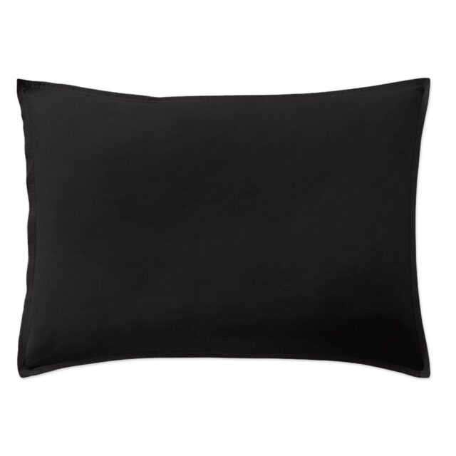 Taie d’oreiller Percale de Coton Noir 50 x 70 cm