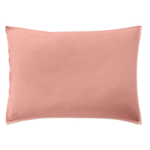 Taie d'oreiller Percale de Coton Rose Poudré 50 x 70 cm