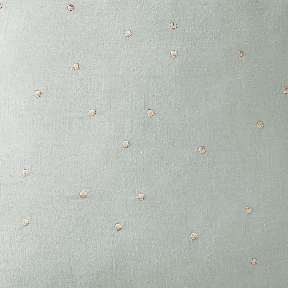 Taie d’oreiller Gaze de Coton à pois brodés Eucalyptus Bleu Clair 60 x 60 cm — vue 2