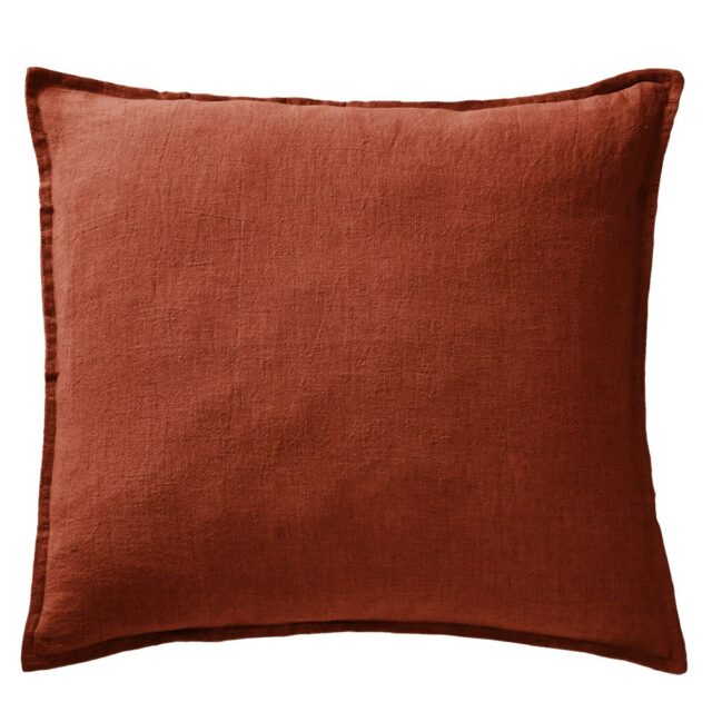 Taie d’oreiller Lin Français Paprika Orange 60 x 60 cm