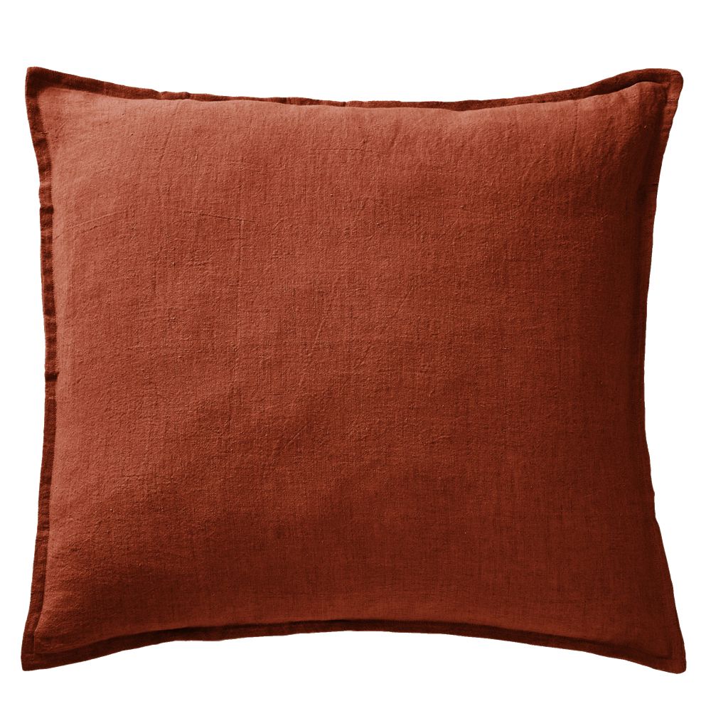 Taie d’oreiller Lin Français Paprika Orange 60 x 60 cm