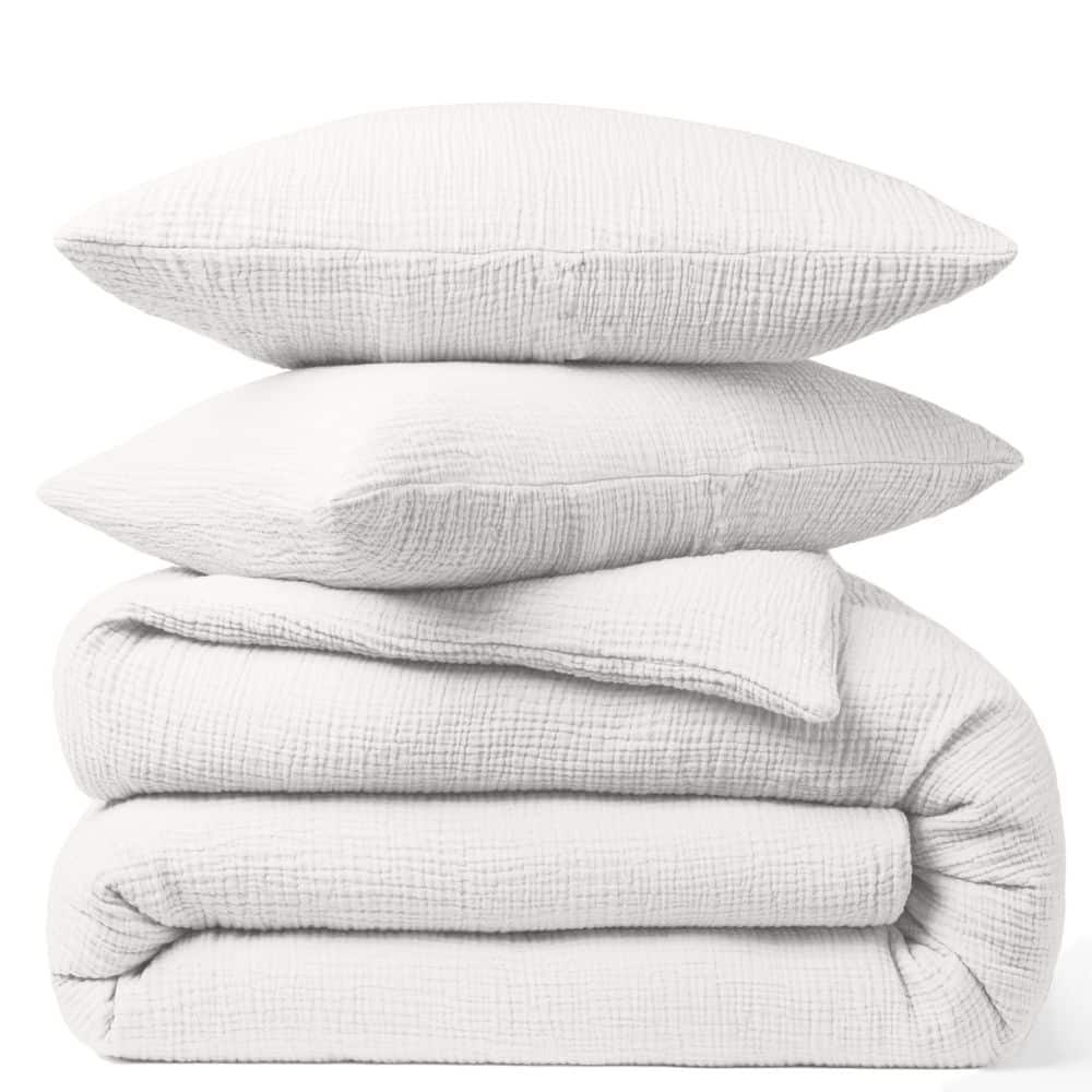 Taie d’oreiller Gaze de Coton Blanc Pur 65 x 65 cm — vue 2