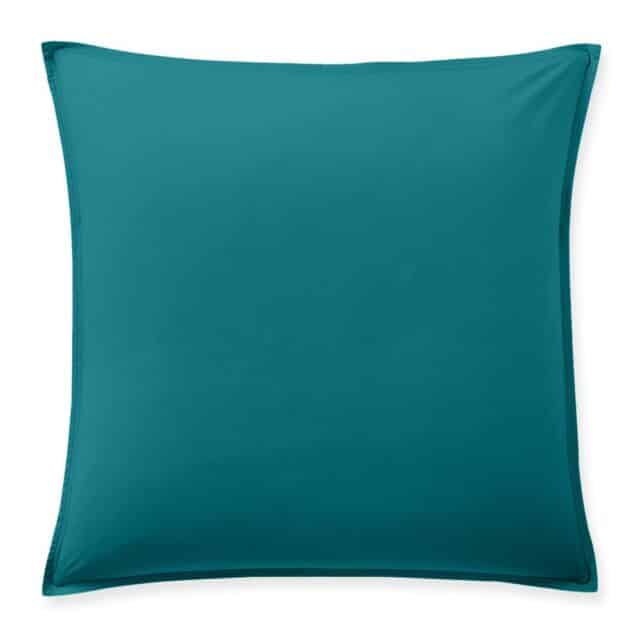 Taie d'oreiller Percale de Coton Bleu Canard 65 x 65 cm