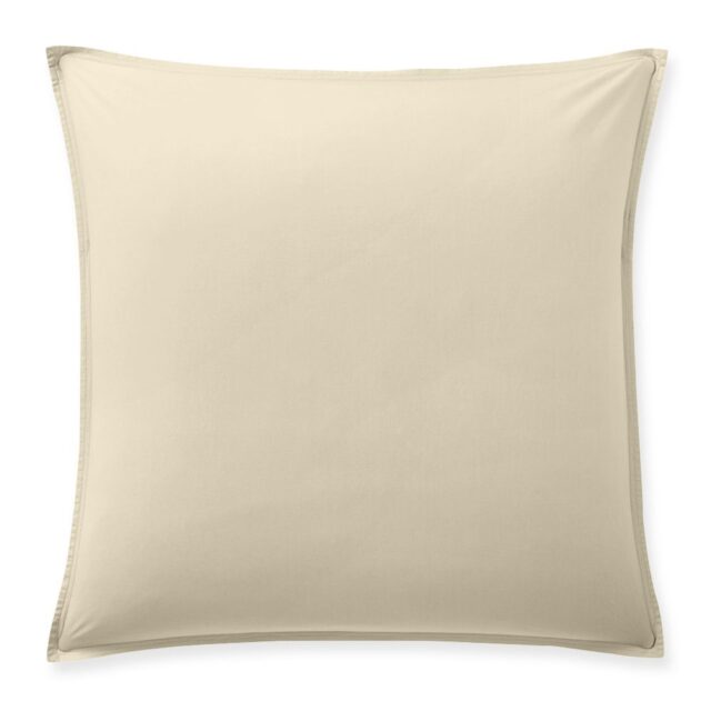 Taie d’oreiller Percale de Coton Ecru Naturel Beige 65 x 65 cm
