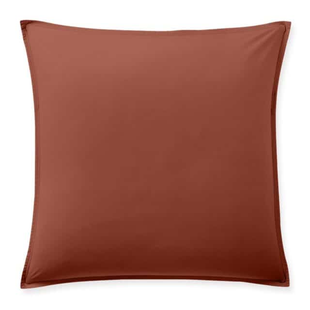 Taie d’oreiller Percale de Coton Terracotta Orange 65 x 65 cm